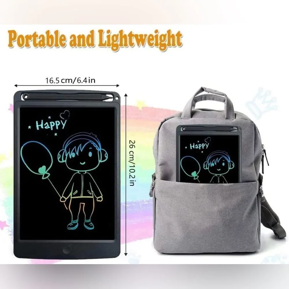 10” Black LCD Writing Tablet For Toddlers Doodle Drawing Board NIB